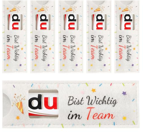 Du Bist Wichtig im Team, 20 Stück Hülle Filz für Schokolade Geschenke Schokoriegel Hülle Filz, Danke Dankeschön Geschenk für Kollegen Mitarbeiter Mitarbeiter Geschenk ohne Schokolade