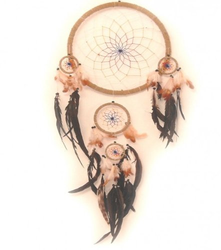 Traumfänger - Dreamcatcher mit farbigem Netz, Verschiedene Durchmesser, klein und groß (ca. 30 cm)