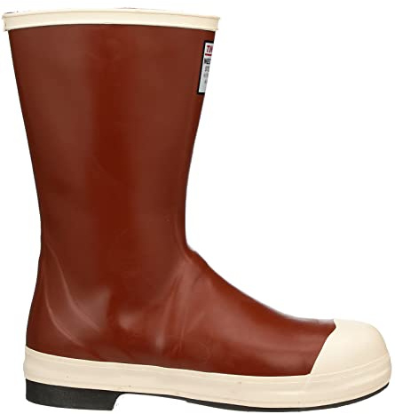 Tingley Pylon MB924B Neoprene Steel Toe Boot, 12-1/2 Inch Height, With Safety-Loc Outsole, Mens 11 / Womens 13, Brick Red Upper - Brown Sole
