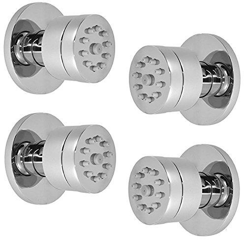 4x Seitenbrause/Köpermassagedüse für Dusche im runden modernen Design