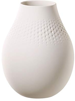 Villeroy & Boch - Manufacture Collier Vase 20cm Weiß, Blumenvase Modern, Deko Vase, Kleine Blumenvase, Esstisch Deko, Home Decor, Premium Porzellan