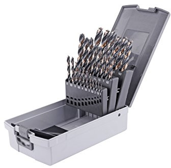 GSR PowerSpike Spiralbohersatz HSS-C, 25-teilig, HSS Metallbohrer Set, Edelstahlbohrer Set, Hochleistungsschnellarbeitsstahl, Spiralbohrer Set