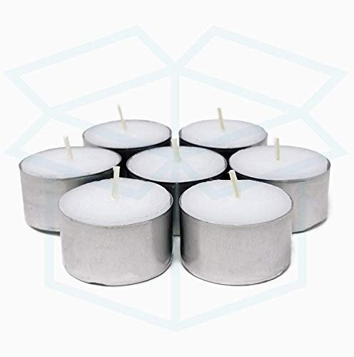 We Can Source It Ltd – 50 White Tea Light Candles Unscented – 8 Hour Burn Time – Smokeless, Non-Toxic, Clean Burning – Ideal for Christmas, Weddings, Parties, Power Cuts & Everyday Use