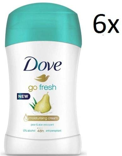 Dove Go Fresh Lote de 6 desodorantes roll-on, pera y aloe, 30 ml, 48 h, antitranspirantes