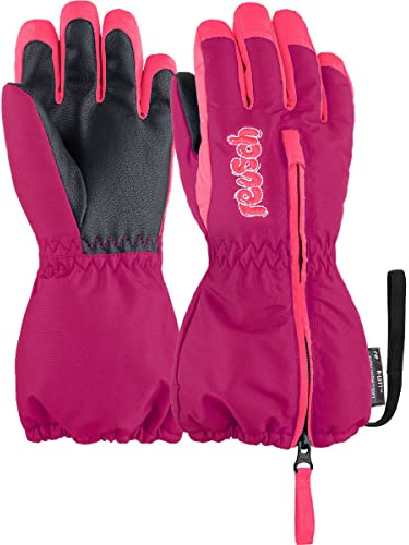 Reusch Baby-flicka Tom extra varm, vindtät och ventilerande skidhandske, 3329 räv lila/knockout rosa, IV