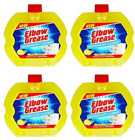 Elbow Grease Dishwasher Cleaner 250ml- Dishwasher Cleaner Limescale Lemon Clean Fresh Scent (Pack of 4)