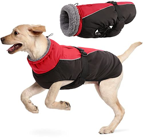 Hjyokuso Ropa para Perros, Chaqueta para Perros, Abrigo para Perro Impermeable, Abrigos para Perros cálidos Chaquetas para Perros pequeñas Medianas y Grandes Chaleco para Nieve a Prueba de Viento