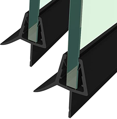Schwarz Duschdichtung 2x100cm Duschdichtungen für Duschtüren einstellbare Duschdichtung Duschkabine dichtung für 4 mm-6 mm Glastür Duschtüren Duschwand Badewanne Duschkabine