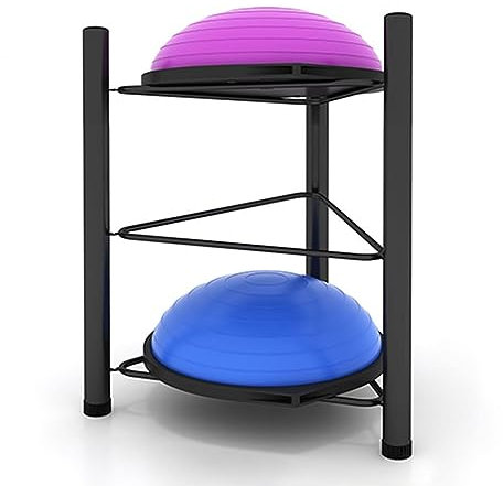 Übung Halber Balanceball Lagerregal - Heim-Fitnessstudio Trainingsgeräte 3/5/6/7 Stufe Bodenständer Aufbewahrungsorganisator für Bosu Slam Bowling Medizinbälle ( Color : Black , Size : 3 layer - 70cm/