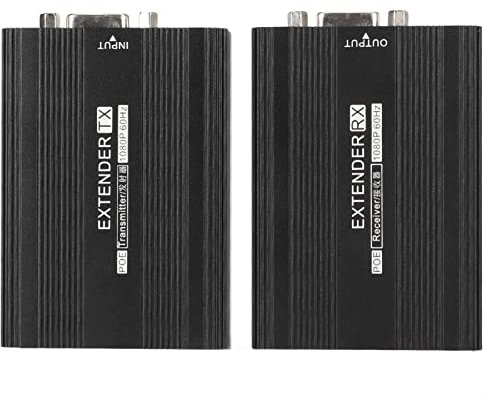 Ricevitore Trasmettitore VGA, Mini Extender VGA Installazione Semplice Sincronizzazione AV a Lungo Raggio 492,1 Piedi per Videoconferenze OS X per (Spina europea)