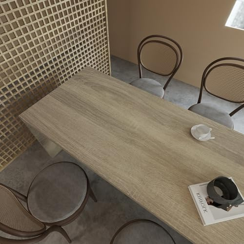 JSEVEM 80CM×4M Papier Peint Bois Autocollant Gris Brun Clair Chêne Fibre Imitation Veinage Bureau Cuisine Placard Plan Travail Bain Imperméable AntiHumidité Durable Vinyle Adhésif Fort Neuf