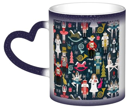 Tasse en céramique sensible à la chaleur pour femme Motif casse-noisette Ballet Dance Dance dans le ciel Cadeau d'anniversaire Cadeau unique