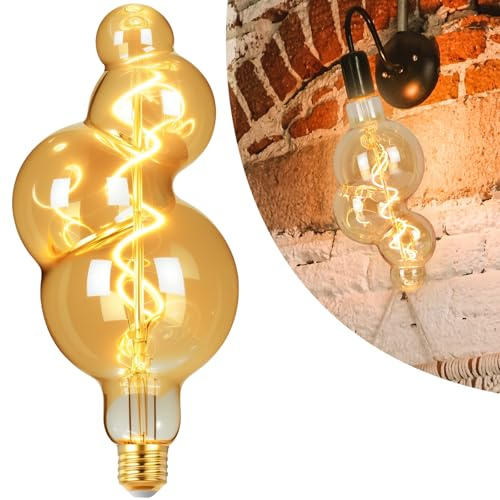 MYEARAYS 40 Watt Decorative Vintage LED Light Bulbs, Special Bubble 4W LED Filament Edison Bulb,2700K Oversized Warm Lights,Dimmable E26 Lamp Base,1-Pack