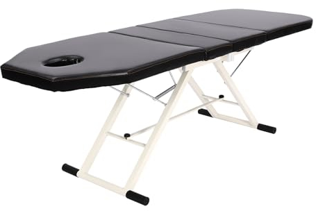 Fricienc 71 Mobile Massageliege SPA Salon Kosmetikliege Schönheitsbett Massagebank Höhenverstellbarer Massagetisch mit Kopfstütze Schwarz