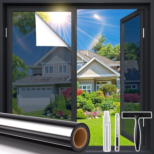 Coavas One Way Window Privacy Film, See Out Not in, Heat & UV, 23.6X78.7