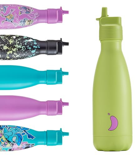 Chilly's Kids Original Bottles - 90% Stainless Steel - BPA-Free, Double Walled Vacuum Insulated Bottle - For Cold and Hot Drinks - 350ml - Lime