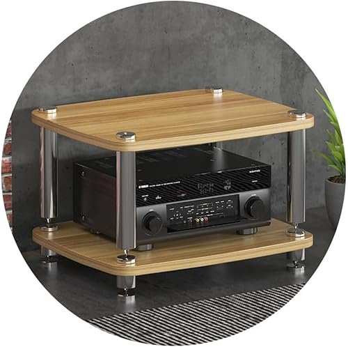 HiFi-Audioschrank, Plattenspieler-MDF-Ständer - 1/2/3/4-lagiger HiFi-Ständer, mit stoßdämpfenden Füßen, Leistungsverstärker-Ablage, für Geräteschrank