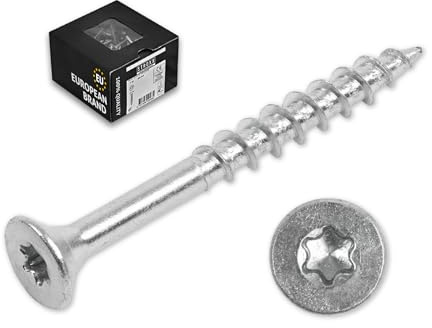 STROXX 200x Holzschrauben 5,0x50mm - Torx Antrieb - Teilgewinde - Senkkopf - Spanplattenschrauben - Korrosionsschutz - verzinkt - selbstschneidend - Universalschraube - Holzbauschraube