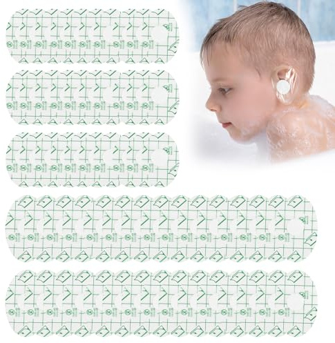 60 Stück Baby Ohr Wasserdichte Aufkleber, Ultradünne Transparente Ohrabdeckungen zum Duschen Verschleißschutz-Schuhaufkleber Fersenblasenschutz Einweg-Gehörschutz