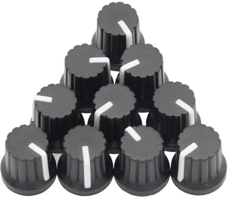 CZMDKEXM 10pcs 6mm Rotary Electronic Control Potentiometer Knob, Adjustable Cap for Volume Control Knob, Knob, Switch Knob