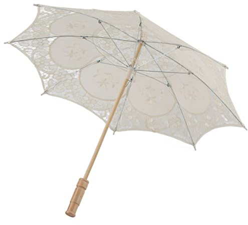 Weißer Spitze-Regenschirm, Hochzeits-Sonnenschirm, Handgefertigter Blumen-Spitzen-Stickerei-Regenschirm, Braut-Spitzen-Regenschirm, Hochzeits-Regenschirm für Bühnenaufführung,