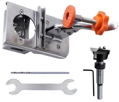 Gabarit de charnière de porte dissimulée, gabarit de charnière de porte d'armoire de 35 mm, localisateur de charnière d'armoire avec outil de serrage, kit de gabarit de positionnement précis for le tr