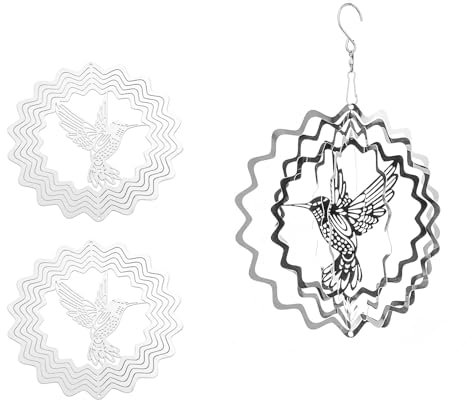 3 Piezas Carillón de Viento para Jardín, 100 x 100 mm, Carillones de Viento 3D para Colgar Al Aire Libre, Acero Inoxidable, Carillón de Viento de Metal, Carillón de Viento para Jardín, Balcón, Ventana