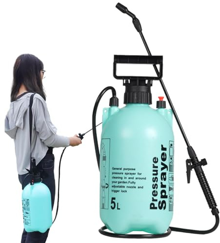 Manual Pressure Sprayer - Handheld Garden Watering Tool With Trigger Lock, Pump Action Spray Bottle | Lawns, Vegetable Gardens, Farmhouse Use, Plant Care, Herbicides, Outdoor Irrigation, And Mist Spra