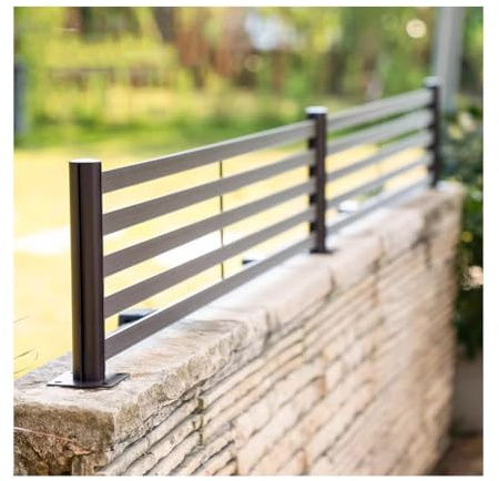 Recinzione da esterno in lega di alluminio per scale e balconi, 90 x 51,4 cm, barriera di sicurezza per cortile e stagno, ringhiera da giardino durevole per contenitori per pesci