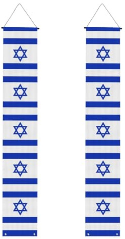 Bandera israelí impresa para todo tipo de celebraciones, reuniones, porche, pancarta reutilizable con cuerdas para colgar