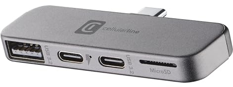 Cellularline SMARTPHONE HUB – Adattatore USB-C 4 Porte, Compatibile con Smartphone e Tablet, Plug & Play, Design Compatto