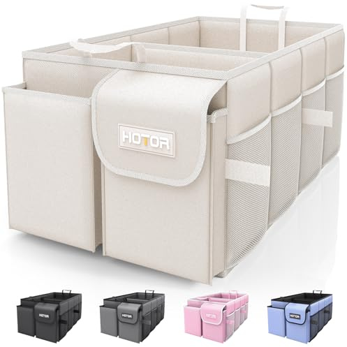 HOTOR Car Boot Oganiser - Auto Trunk Organizer Collapsible 2 Compartments