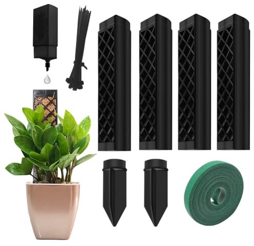 Aoreun 4 Pcs Bâton de Mousse pour Treillis Monstera, Tuteur Monstera avec Aide à L'arrosage, Support pour Plantes D'intérieur pour Plantes Grimpantes