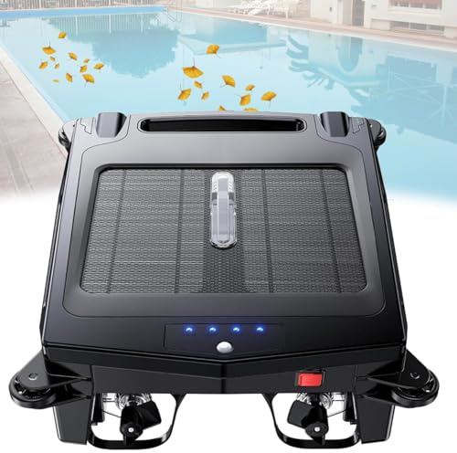 Solar/Elektrischer Roboter Pool Skimmer Reiniger, Automatischer Poolreiniger Roboter mit Hindernisvermeidung, Tag- & Übernachtung Kontinuierliche Reinigung, 2 Geschwindigkeitsmodi