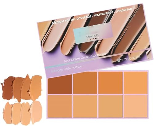 Palette di correttori in crema a lunga tenuta, coprenza totale, 8 tonalità, soft matt, per tutti i tipi di pelle