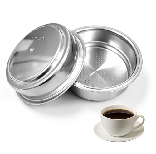 Filtri Da Caffè In Acciaio Inossidabile, 2pcs Filtro Macchina Caffè 51 MM Filtro Macchina Caffe Cestello Per Pressurizzato 1Tazze 2 Tazze con Macchine da Caffè Cecotec, UFESA e Breville