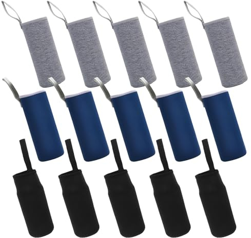 TOYANDONA Housses Isothermes en Fibre et Caoutchouc pour Bouteilles d'eau 15 Pièces Léger et Ajusté , pour Bureau et Activités en Plein Air