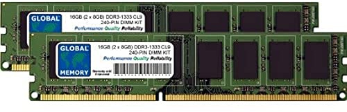 GLOBAL MEMORY 16GB (2 x 8GB) DDR3 1333MHz PC3-10600 240-PIN DIMM Memoria RAM Kit para Ordenadores DE SOBREMESA/Placas Base