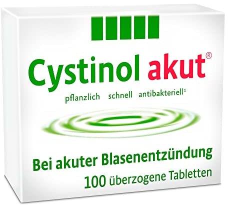 Cystinol akut 100 Dragees - bei Blasenentzündung & Harnwegsinfektion - akut & antibakteriell - pflanzlich - ohne Antibiotika