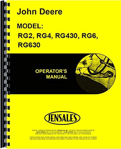 John Deere AT6 Cultivator Operators Manual
