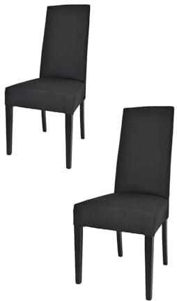 t m c s Tommychairs - 2er Set Moderne Stühle Chiara für Küche und Esszimmer, robuste Struktur aus lackiertem Buchenholz Farbe Schwarz, gepolstert und mit Stoff in der Farbe Schwarz bezogen