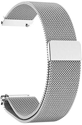 Yiyida Herren Damen Edelstahl Magnet Armbänder Schnellspanner Uhrenarmband 14mm 16mm 18mm 20mm 22mm,Silber Schwarz Gold Rose Gold
