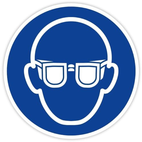 Aufkleber Gebotszeichen „Augenschutz benutzen“ Folie nach ISO 7010 Blau M004 | Ø 20 cm