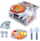 Kingsport 50 PCS Wooden Pizza Oven Toy Set for Kids Pretend Play Food Set with Pizza Toppings, Pizza Cutter, Cash Register, Menu, and Coins Fun Educational Toy for Toddlers Children Ages 3+