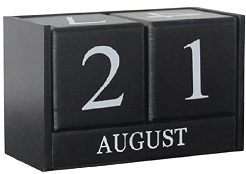 YMXWFC Tischkalender 2022 Blöcke Schreibtisch Kalender 2022, Hölzerner Schreibtisch Kalender wiederverwendbar, Perpetueller Block Monat Datum Anzeigen Haus Büro Handwerk Dekoration Rekordzeit