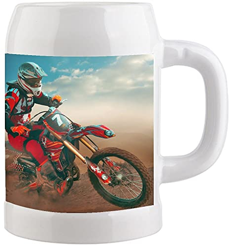 Ocadeau Chope à bière personnalisée Photo – Chope à bière en céramique Blanche avec Photo imprimée Dessus