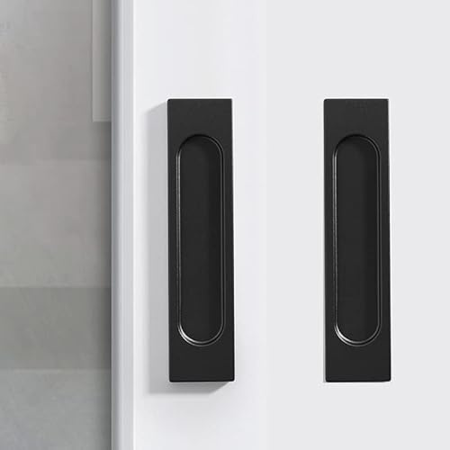 Fanruier 2 kein Stanzen Schiebetürgriff Fensterglastür Küchentür Schiebetür doppelseitiger Klebebandgriff (Schwarz)