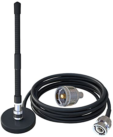 CB-Antenne 27MHz CB-Funkantenne Weiche Peitsche mit Magnetfuß BNC PL259 Stecker Kompatibel mit Cobra Midland Uniden Maxon Mobile CB-Funkantennen-Kit Tragbarer CB-Radio-Mobilfunk-Scanner für PKW LKW