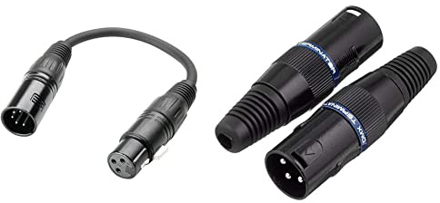 Adam Hall Cables 3 STAR DGF 0020 - DMX Adapter XLR male 5 Pol auf XLR female 3 Pol 0,2 m & K3DMXT3 Terminator 3 pol 120 Ohm, 2 Stück