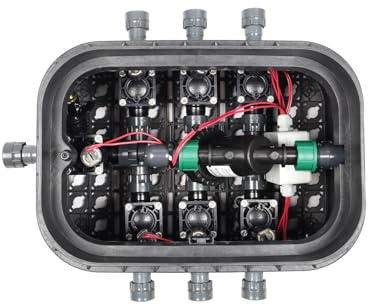 Bewässerungsverteiler Ventilbox (Hauptventil & Vorfilter, 6 Stationen) | inkl. Anschlussmaterial | Verschraubungselemente | Magnetventile | Messing Druckluftanschluss mit Kugelhahn